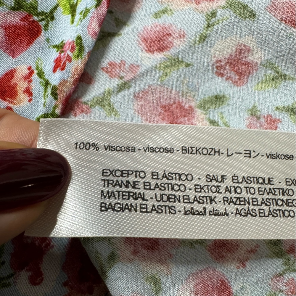 ZARA Bitsy Floral Jardin Print Milkmaid Midi Dress M - Picture 9 of 9